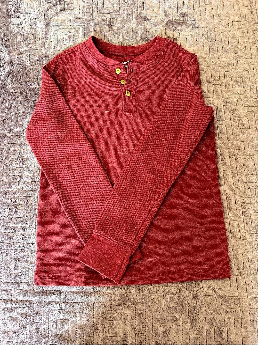 Jumping Beans Thermal Henley Shirt Red